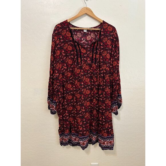Old Navy Womans Dress Size 2X Boho Western Festival Peasant Floral Cottagecore - Picture 1 of 12